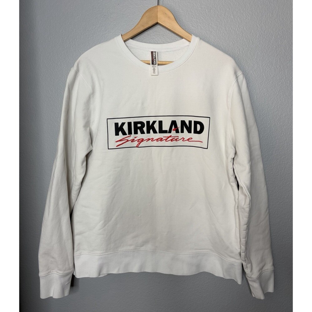 Kirkland Signature Sweatshirt Mens Med Woman Large Crewneck Kirkland Logo Fleece